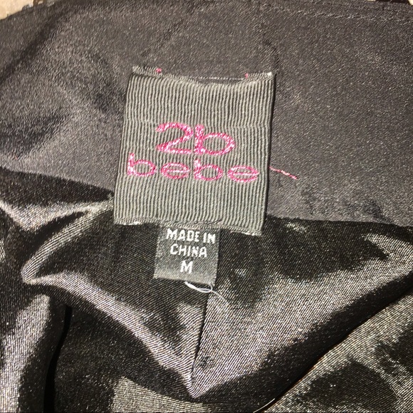 BEBE Sequin Sparkle Mini Skirt Gray/Black/White - Picture 3 of 4